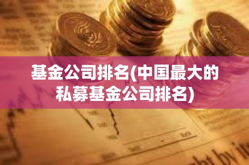基金公司排名(中國最大的私募基金公司排名) 基金公司排名(中國最大的私募基金公司排名)