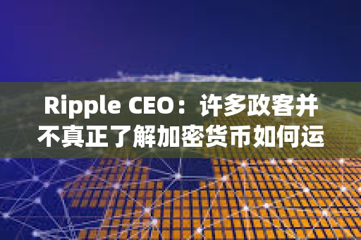 Ripple CEO：許多政客并不真正了解加密貨幣如何運作