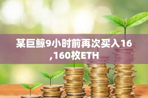 某巨鯨9小時(shí)前再次買入16,160枚ETH
