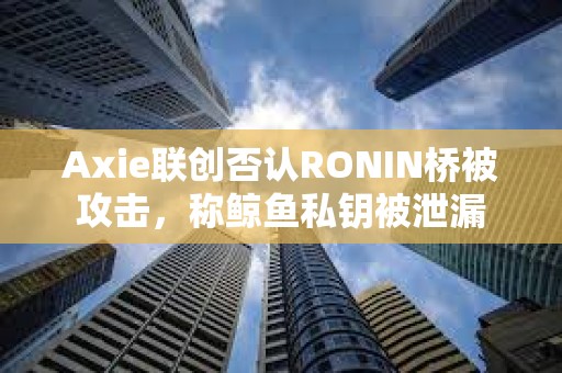 Axie聯(lián)創(chuàng)否認(rèn)RONIN橋被攻擊，稱鯨魚私鑰被泄漏