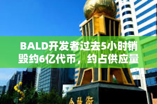 BALD開發者過去5小時銷毀約6億代幣，約占供應量的60%