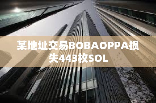 某地址交易BOBAOPPA損失443枚SOL