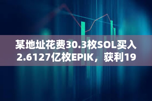 某地址花費30.3枚SOL買入2.6127億枚EPIK，獲利195倍