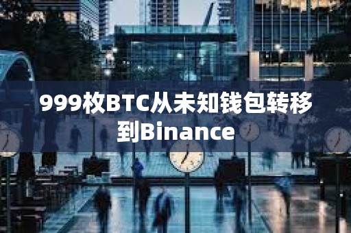 999枚BTC從未知錢包轉移到Binance