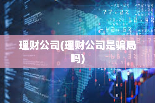理財(cái)公司(理財(cái)公司是騙局嗎)