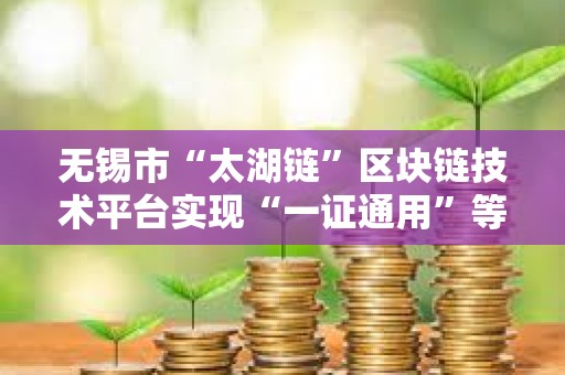 無錫市“太湖鏈”區(qū)塊鏈技術(shù)平臺實(shí)現(xiàn)“一證通用”等功能