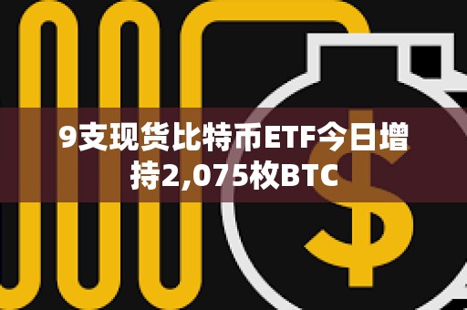 9支現貨比特幣ETF今日增持2,075枚BTC