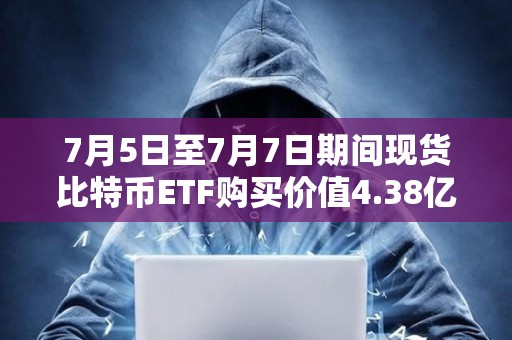 7月5日至7月7日期間現貨比特幣ETF購買價值4.38億美元的BTC
