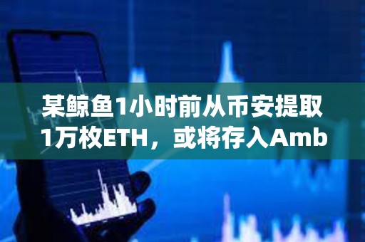 某鯨魚1小時前從幣安提取1萬枚ETH，或將存入Amber Group
