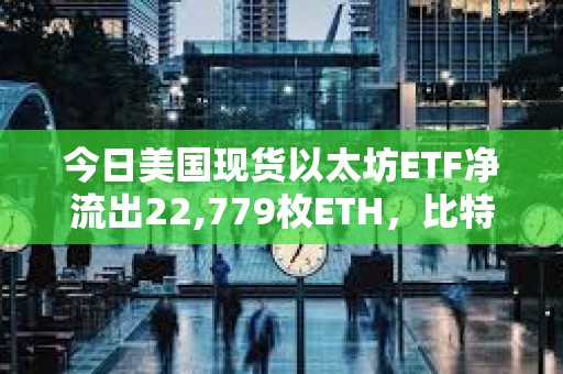 今日美國現貨以太坊ETF凈流出22,779枚ETH，比特幣ETF凈流出1,205枚BTC