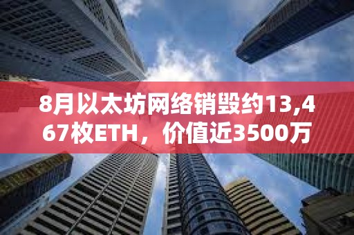 8月以太坊網絡銷毀約13,467枚ETH，價值近3500萬美元