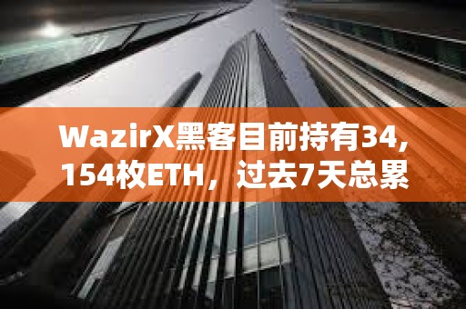 WazirX黑客目前持有34,154枚ETH，過去7天總累計向Tornado Cash轉移20,000枚ETH