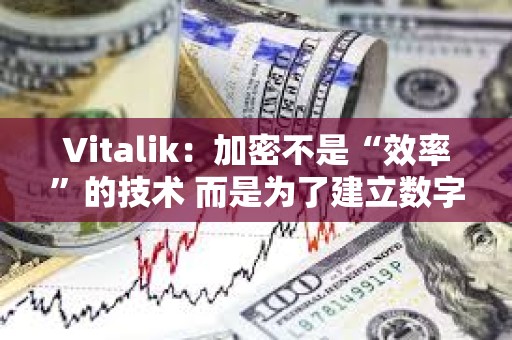 Vitalik：加密不是“效率”的技術 而是為了建立數字城堡