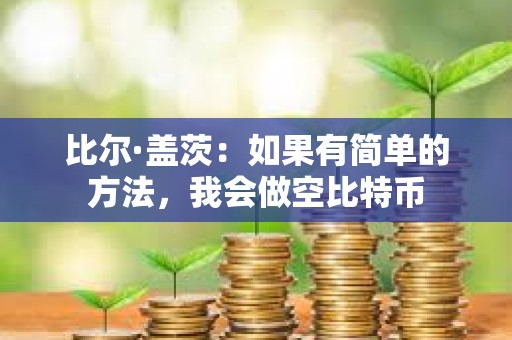 比爾·蓋茨：如果有簡單的方法，我會做空比特幣