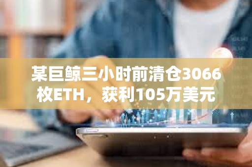 某巨鯨三小時(shí)前清倉(cāng)3066枚ETH，獲利105萬(wàn)美元