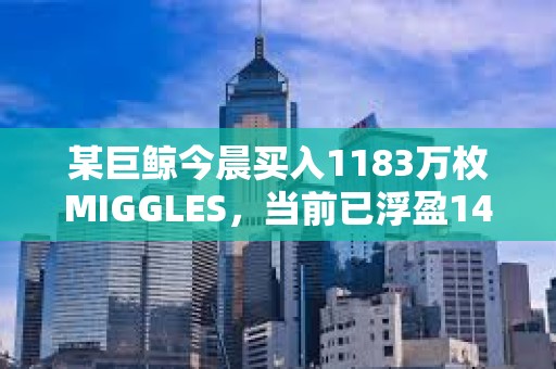 某巨鯨今晨買入1183萬枚MIGGLES，當(dāng)前已浮盈14.2萬美元