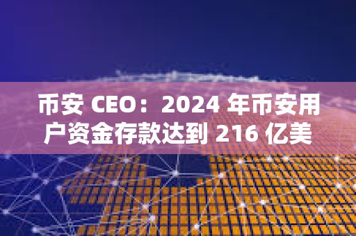 幣安 CEO：2024 年幣安用戶(hù)資金存款達(dá)到 216 億美元