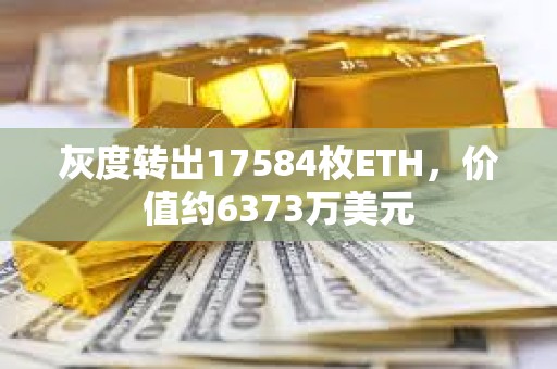 灰度轉出17584枚ETH，價值約6373萬美元
