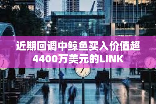 近期回調中鯨魚買入價值超4400萬美元的LINK