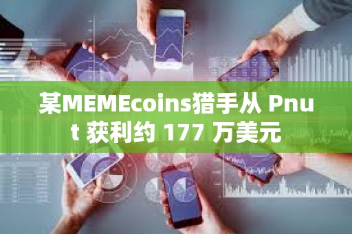 某MEMEcoins獵手從 Pnut 獲利約 177 萬美元