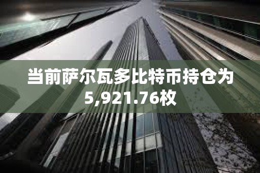 當(dāng)前薩爾瓦多比特幣持倉為5,921.76枚