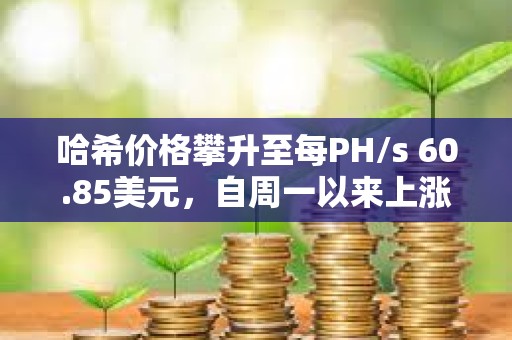 哈希價格攀升至每PH/s 60.85美元，自周一以來上漲16.53%