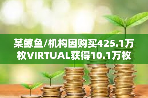 某鯨魚/機構因購買425.1萬枚VIRTUAL獲得10.1萬枚VVV空投