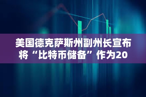 美國德克薩斯州副州長宣布將“比特幣儲備”作為2025年立法優先事項