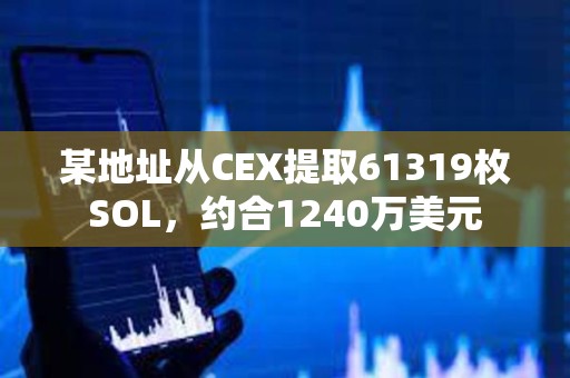 某地址從CEX提取61319枚SOL，約合1240萬美元