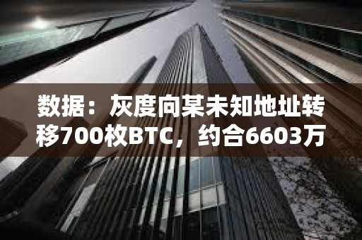 數據：灰度向某未知地址轉移700枚BTC，約合6603萬美元