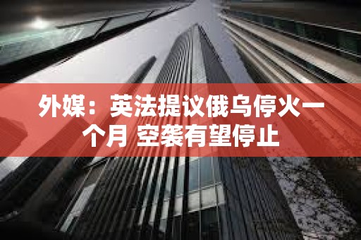 外媒：英法提議俄烏停火一個月 空襲有望停止