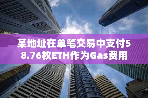 某地址在單筆交易中支付58.76枚ETH作為Gas費用