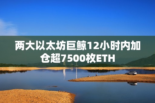 兩大以太坊巨鯨12小時內(nèi)加倉超7500枚ETH