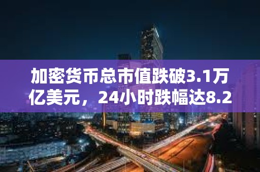 加密貨幣總市值跌破3.1萬億美元，24小時跌幅達8.2%