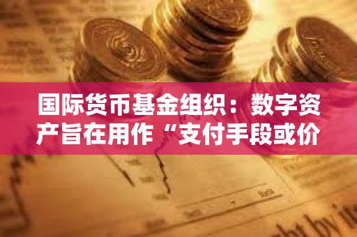 國際貨幣基金組織：數字資產旨在用作“支付手段或價值儲存手段”
