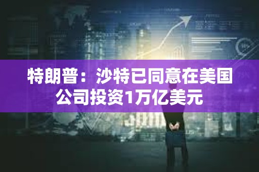 特朗普：沙特已同意在美國公司投資1萬億美元