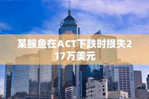 某鯨魚在ACT下跌時損失217萬美元