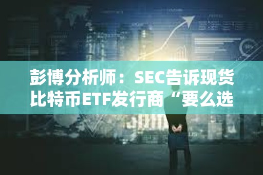 彭博分析師：SEC告訴現貨比特幣ETF發行商“要么選擇現金創建，要么等待”