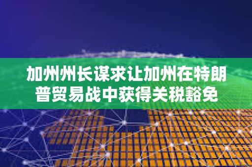 加州州長謀求讓加州在特朗普貿易戰中獲得關稅豁免