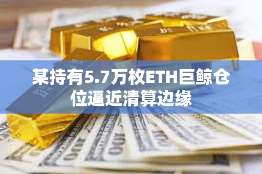 某持有5.7萬枚ETH巨鯨倉位逼近清算邊緣