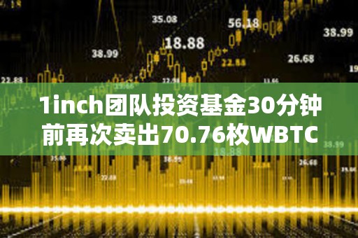 1inch團隊投資基金30分鐘前再次賣出70.76枚WBTC
