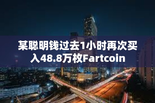 某聰明錢過去1小時再次買入48.8萬枚Fartcoin