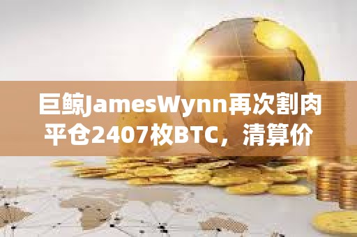 巨鯨JamesWynn再次割肉平倉(cāng)2407枚BTC，清算價(jià)降至105,960美元