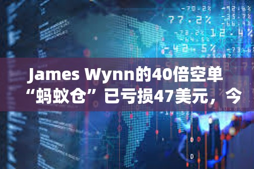 James Wynn的40倍空單“螞蟻倉”已虧損47美元，今日共虧損113.55美元