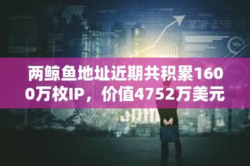 兩鯨魚地址近期共積累1600萬枚IP，價值4752萬美元