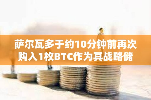 薩爾瓦多于約10分鐘前再次購入1枚BTC作為其戰略儲備