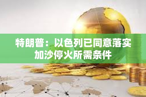 特朗普：以色列已同意落實加沙停火所需條件