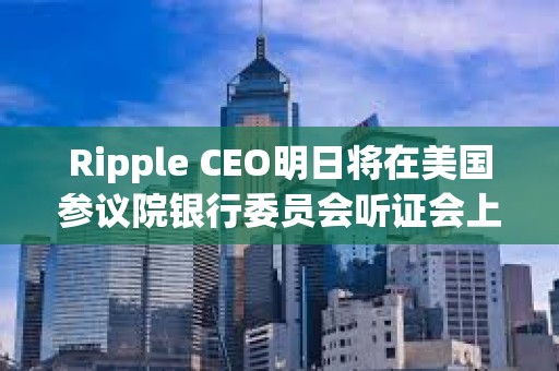 Ripple CEO明日將在美國參議院銀行委員會聽證會上作證