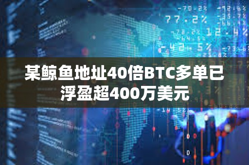 某鯨魚地址40倍BTC多單已浮盈超400萬美元