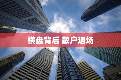 橫盤背后 散戶退場